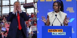 'Am I allowed to hit her now?' Trump stuns with Michelle Obama remark