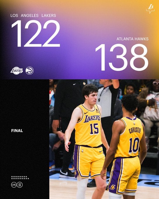 Lakers with another disaster-class performance, losing to the Hawks 122-138