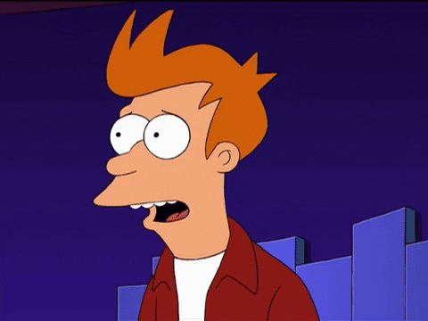 Fry from Futurama shocked