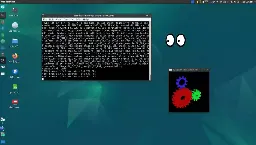 Testing Xpra with ssh, xfce4-terminal, shell jobs, xeyes, glxgears