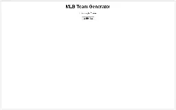 MLB Team Generator