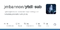 GitHub - jmbannon/ytdl-sub: Lightweight tool to automate downloading and metadata generation with yt-dlp