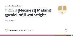 [Request] Making gyroid infill watertight · Issue #2596 · prusa3d/PrusaSlicer