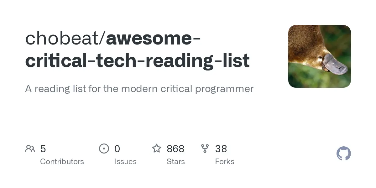 GitHub - chobeat/awesome-critical-tech-reading-list: A reading list for the modern critical programmer