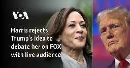 Harris rejects Trump's idea to debate her on FOX with live audience