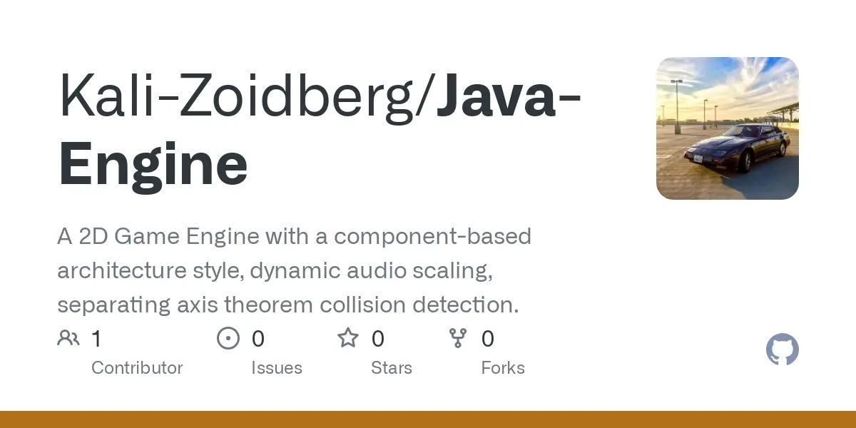 GitHub - Kali-Zoidberg/Java-Engine: A 2D Game Engine with a component-based architecture style, dynamic audio scaling, separating axis theorem collision detection.
