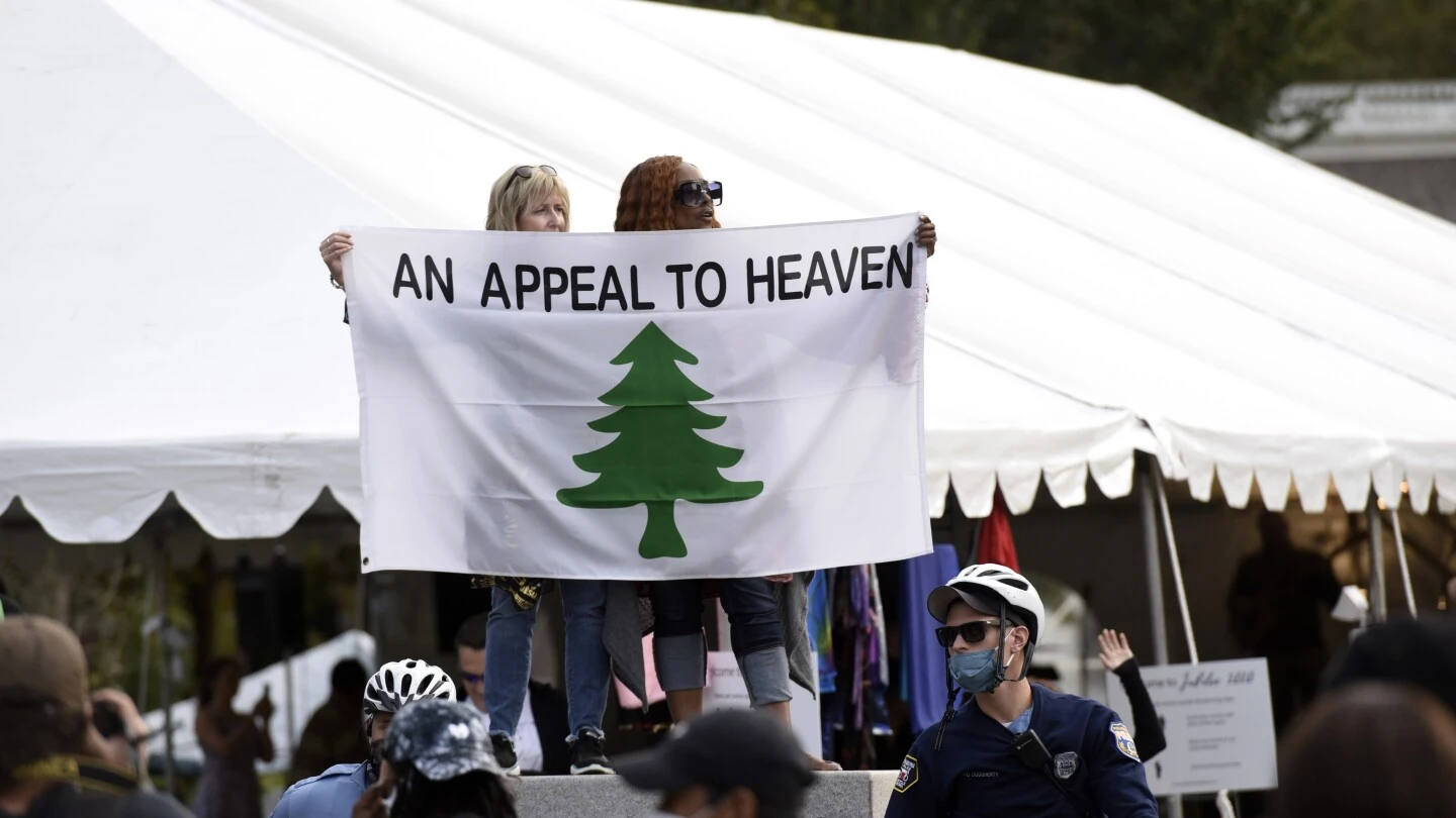 The 'Appeal to Heaven' flag evolves from Revolutionary War symbol to banner of the far right