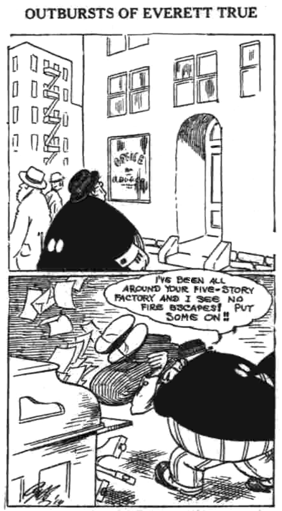 Everett True demands fire safety (October 20, 1914)