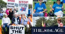 ‘You’re gonna eat bugs’: Climate fears and conspiracies at Canberra renewables protest