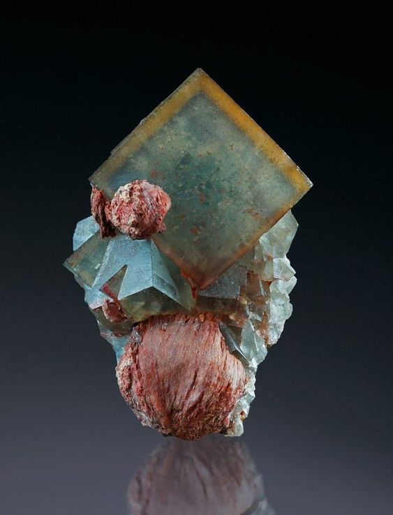 Fluorite on Baryte