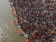 Three million Hindus take ‘holy dip’ a day after fatal crowd crush