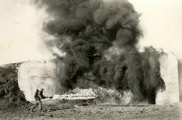 A Hungarian soldier torches an abandoned bunker, 2693 AUC