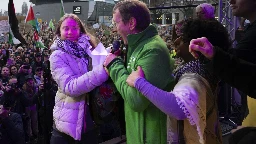 Greta Thunberg brushes off interruption at massive Dutch climate march days before election