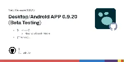 Release Desktop/Android APP 0.9.20 (Beta Testing) · logseq/logseq