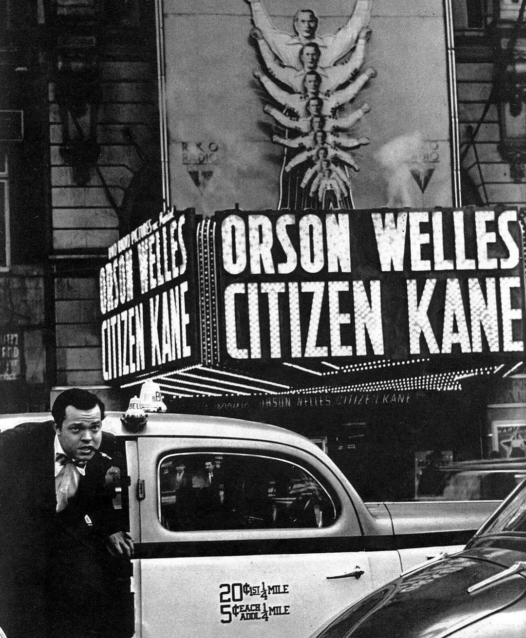 25yr old Orson Welles arriving at the New York premiere of his masterpiece - ‘Citizen Kane’ - in 1941.