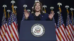 Kamala Harris Grins as Crowd Chants ‘Lock Him Up’ on Campaign Debut