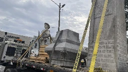 A Mississippi town moves a Confederate monument that became a shrouded eyesore