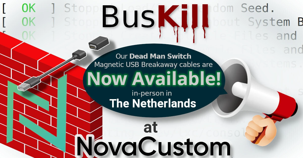 BusKill available in-store (The Netherlands NovaCustom) - BusKill