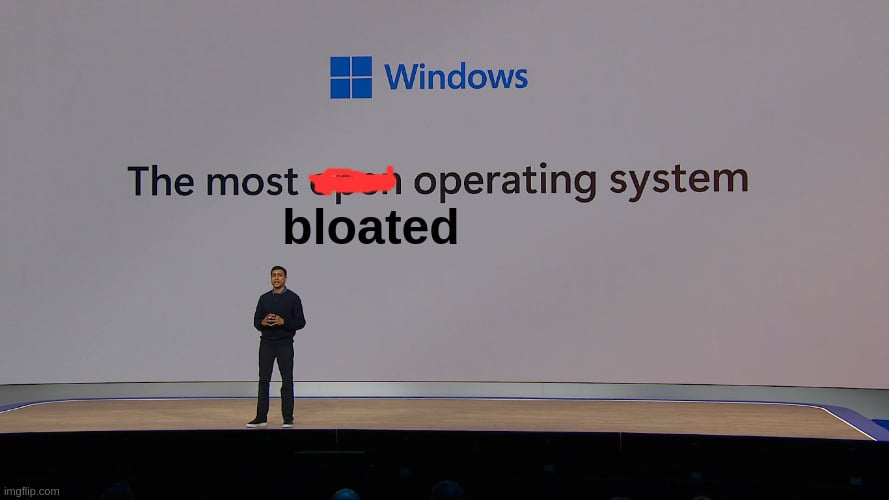 Windows is the most bloated opreating system