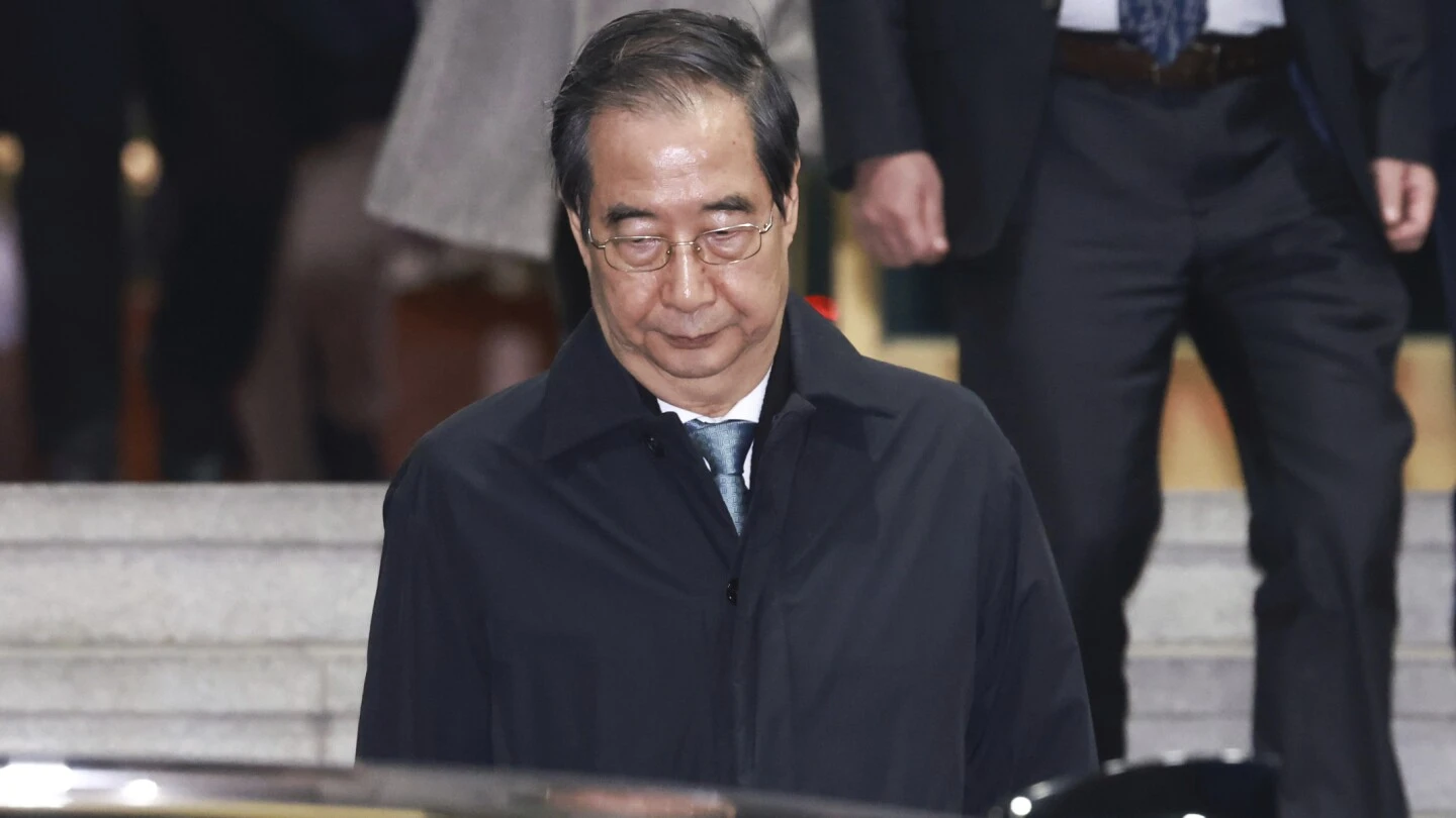 South Korea's opposition-controlled National Assembly votes to impeach acting President Han