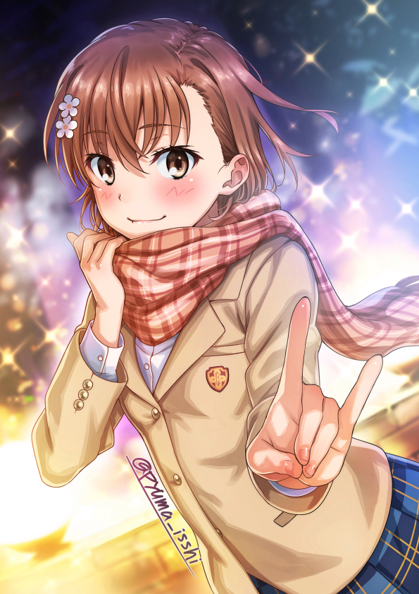 Misaka in her winter outfit