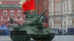 Russia Victory Day parade: Only one tank on display as Vladimir Putin says country is going through 'difficult period'