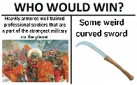 Not curved swords!