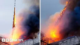 Copenhagen's historic stock exchange in flames