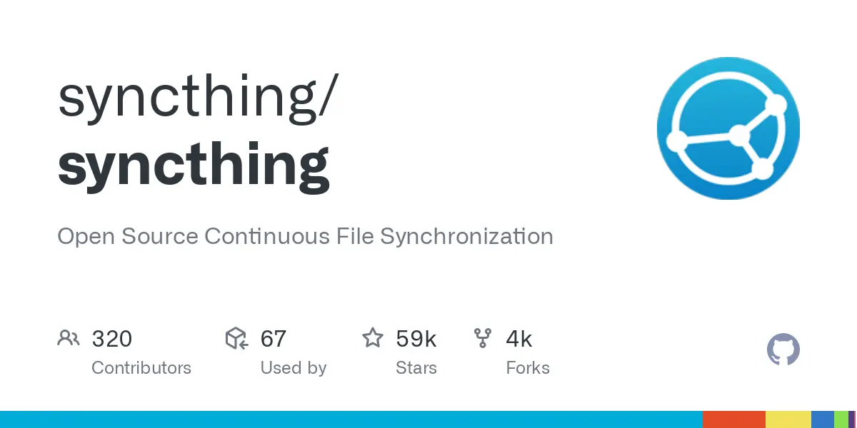 GitHub - syncthing/syncthing: Open Source Continuous File Synchronization