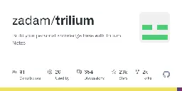 GitHub - zadam/trilium: Build your personal knowledge base with Trilium Notes