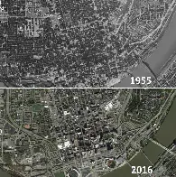 [image] Cincinnati before and after the freeway