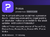 Proton left Mastodon...