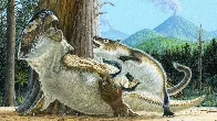 ‘Once in a lifetime’ fossil reveals a dinosaur and mammal locked in mortal combat