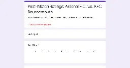 Post-Match Ratings: Arsenal F.C. v.s. AFC Bournemouth