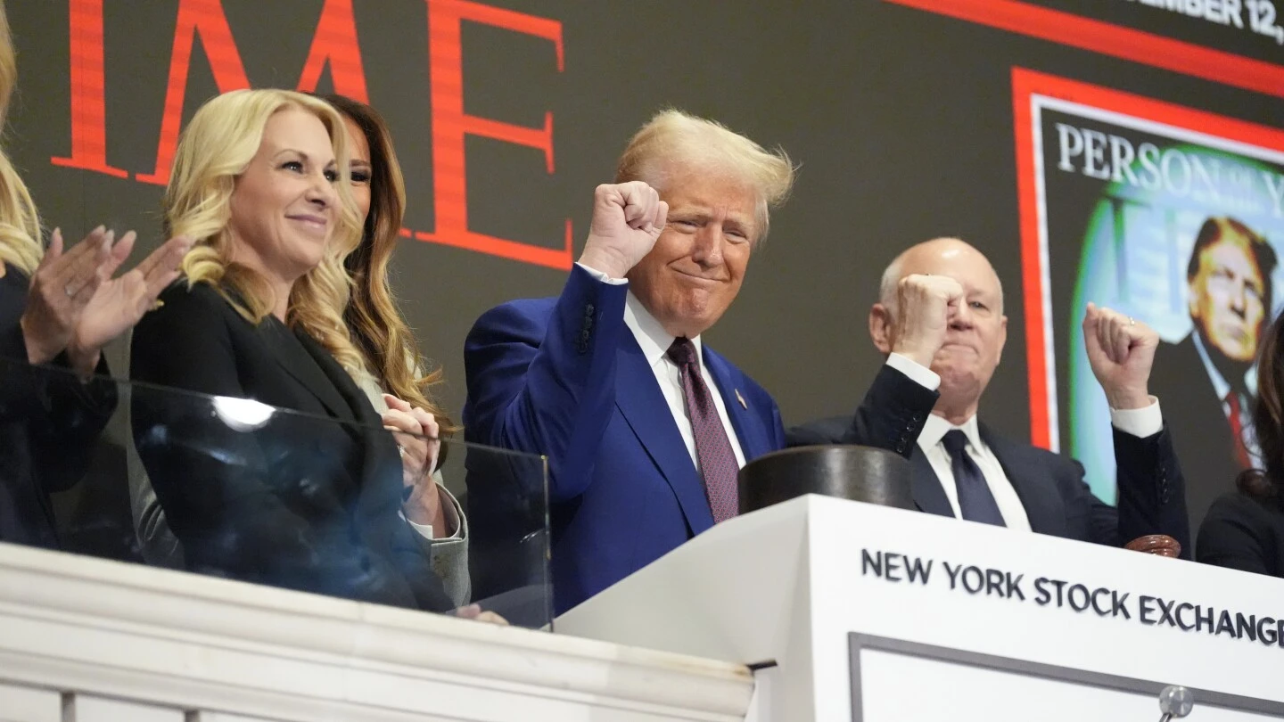 Trump is named Time's Person of the Year and rings the New York Stock Exchange's opening bell