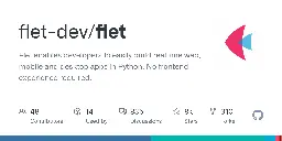 GitHub - flet-dev/flet: Flet enables developers to easily build realtime web, mobile and desktop apps in Python. No frontend experience required.