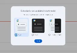 Google Calendar's web client finally gets a dark mode