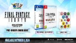 Final Fantasy I-VI Pixel Remaster Collection Releases October 8