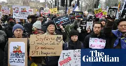 Hundreds protest against Chinese ‘mega-embassy’ in London