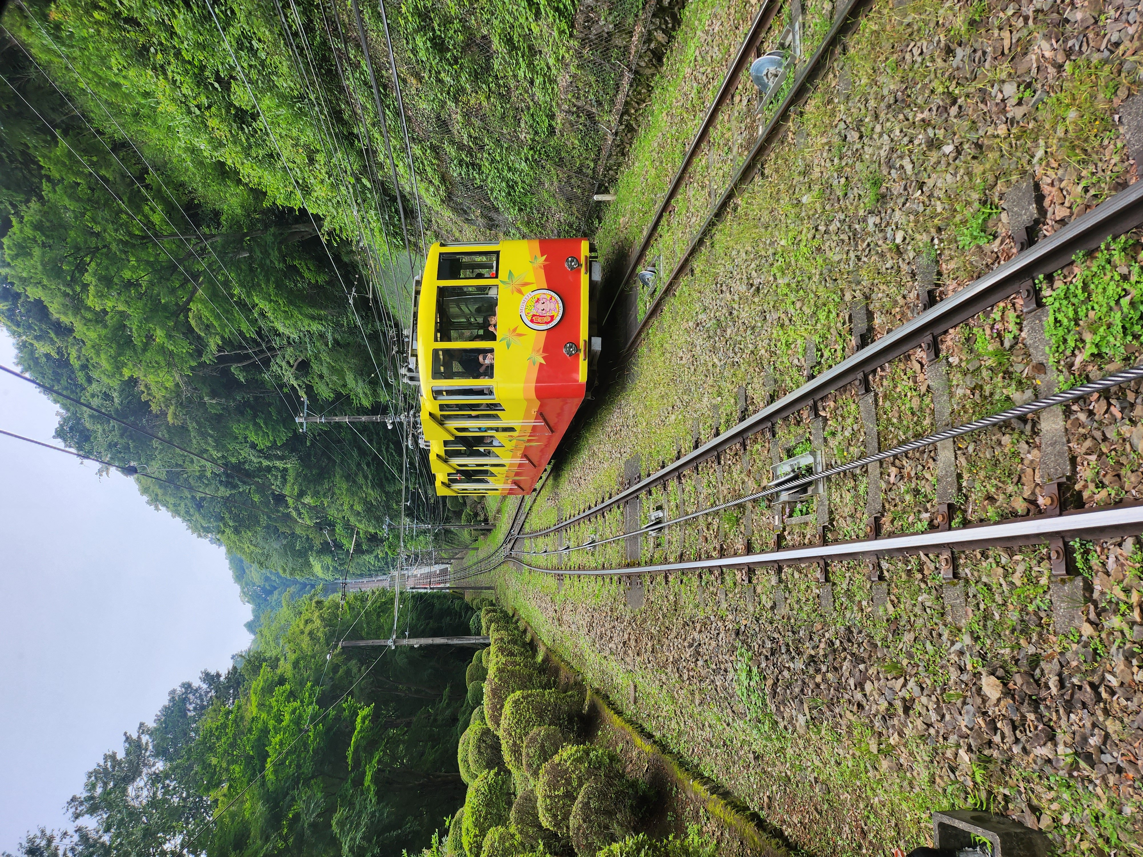 Cable car ride up Mount Takao