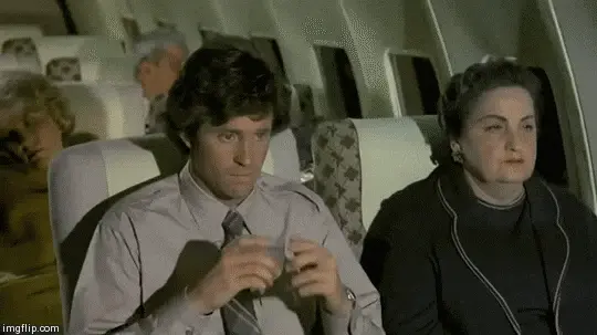 airplane comedy movie scene where guys shows his drinking problem