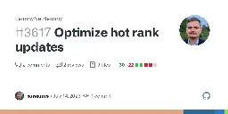 Optimize hot rank updates by sunaurus · Pull Request #3617 · LemmyNet/lemmy