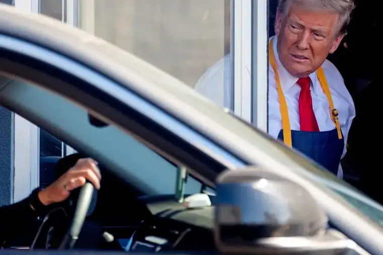 Trump visited a Bucks County McDonald’s to cook some french fries and work the drive-thru