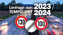 Umfrage zum Tempolimit auf Autobahnen 2023/2024 | Jetzt teilnehmen