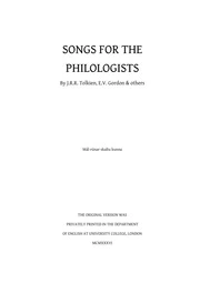 Songs for the Philologists (2007 Kyrmse edition) : J.R.R. Tolkien, E.V. Gordon, &amp; others : Free Download, Borrow, and Streaming : Internet Archive