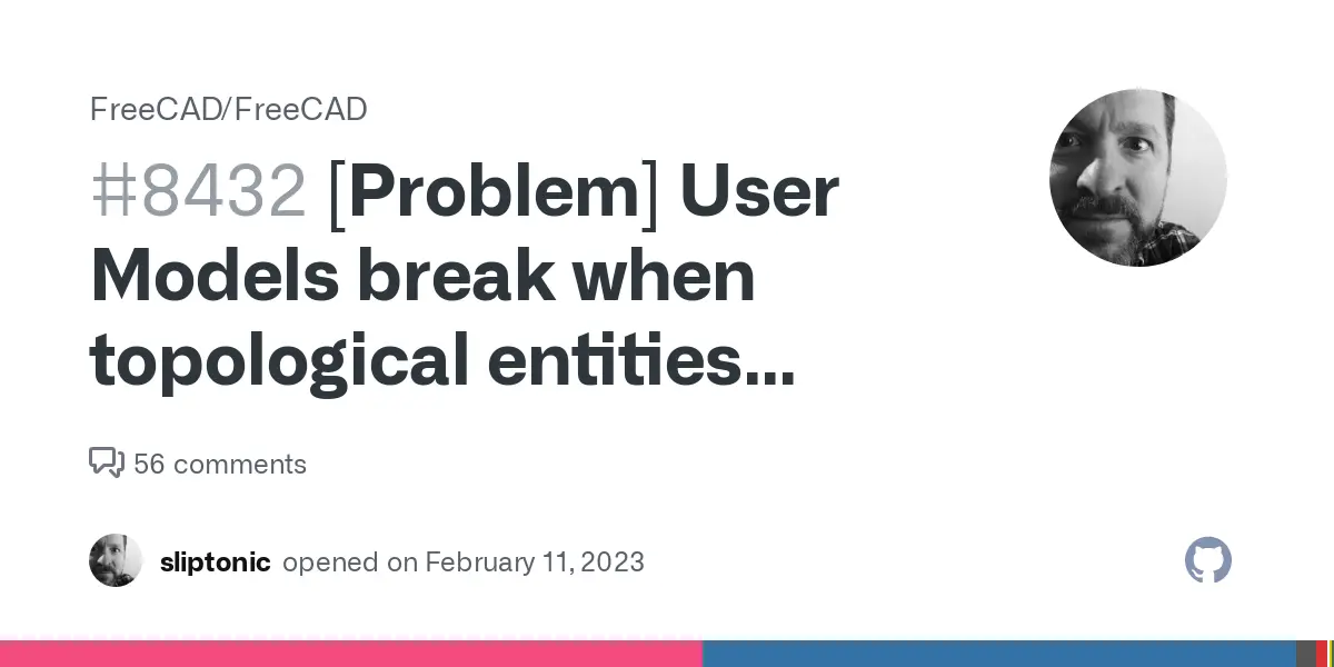 [Problem] User Models break when topological entities change name (Topological Naming Issue) · Issue #8432 · FreeCAD/FreeCAD
