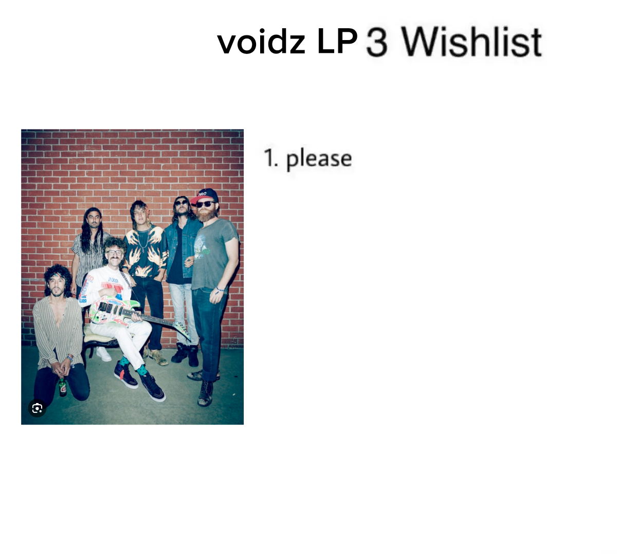 my wishlist for LP3