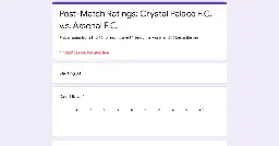 Post-Match Ratings: Crystal Palace F.C. v.s. Arsenal F.C.