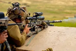 US Marine Corps scout sniper engages a target with an M40A6 Sniper Rifle, Camp Pendleton, 2023 [1000x667]