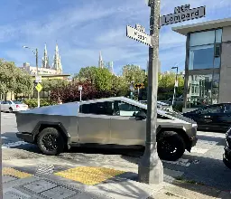 This Jerk Parks His Cybertruck in an SF Crosswalk Every Day